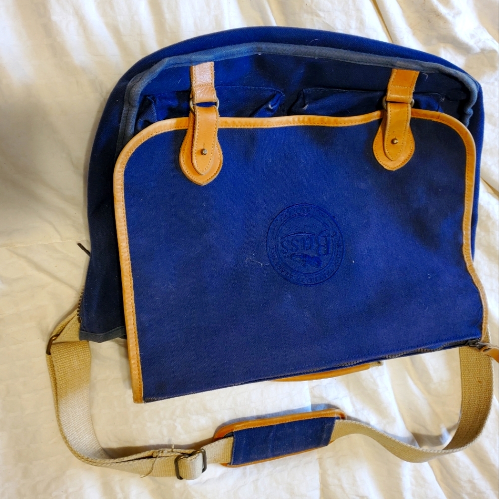 Vintage messenger bag bass 1990 leather canvas